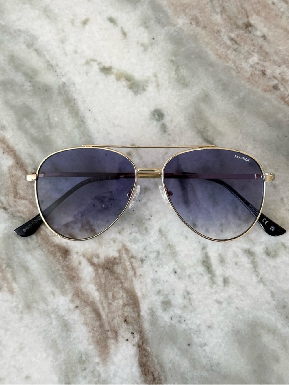 Blue & Gold Aviator Sunglasses with Gradient Lenses - Kenneth Cole Reaction